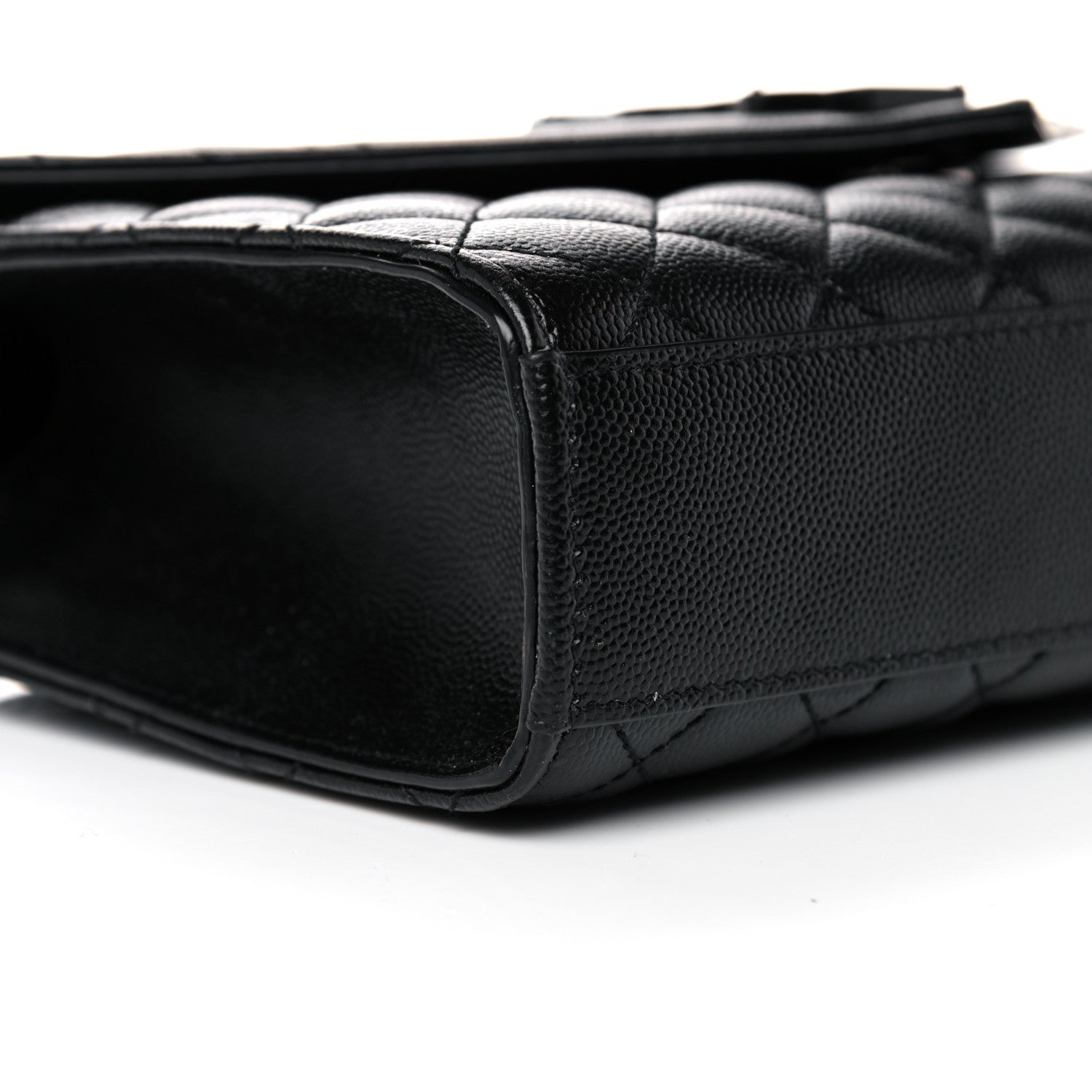 Saint Laurent Grain De Poudre Textured Mixed Matelasse Triquilt Medium Monogram Satchel Black 9 of 13