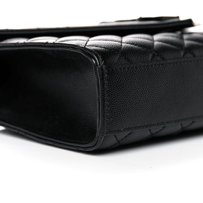 Saint Laurent Grain De Poudre Textured Mixed Matelasse Triquilt Medium Monogram Satchel Black 9 of 13