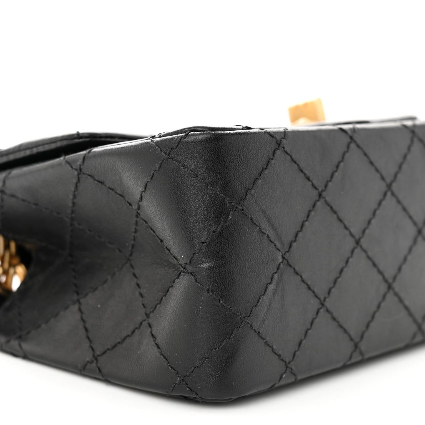 Aged Calfskin Quilted 2.55 Reissue Mini Flap Black