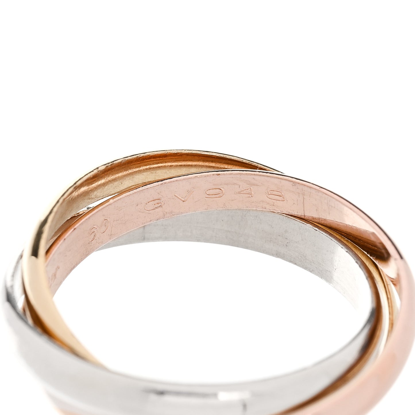 18K Pink Yellow White Gold Classic Trinity Ring 60 9