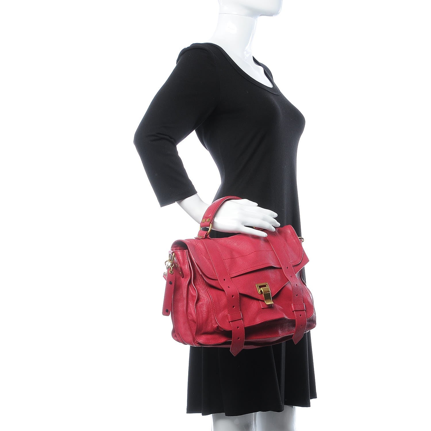 Proenza Schouler Lambskin Medium PS1 Satchel Raspberry 2 of 14