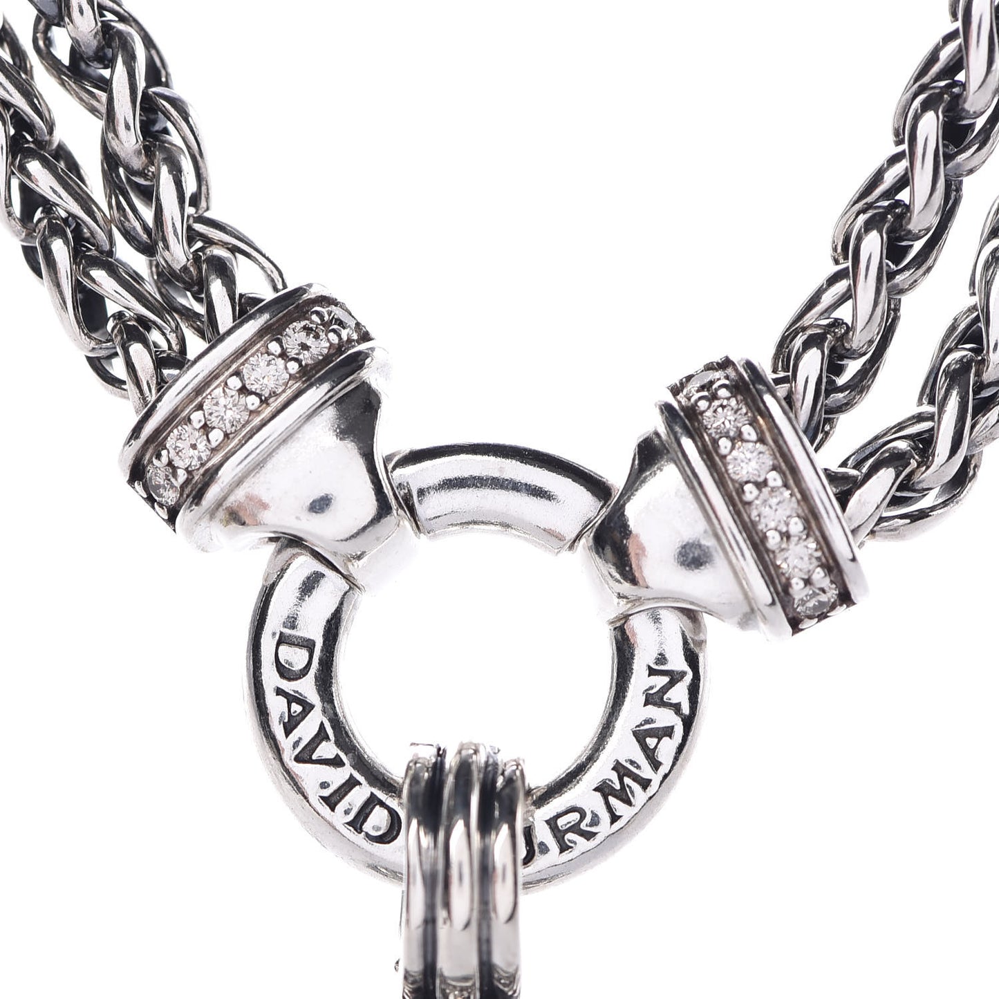 Sterling Silver Diamond Prasiolite 16mm Moonlight Ice Albion Wheat Chain Pendant Necklace