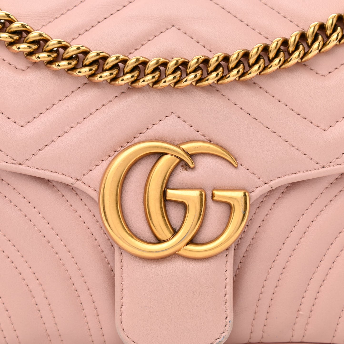 Calfskin Matelasse Small GG Marmont Shoulder Bag Perfect Pink