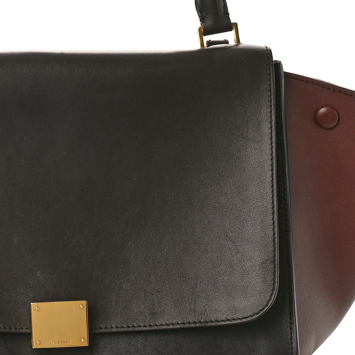 Smooth Calfskin Suede Medium Tri-Color Trapeze Terracotta