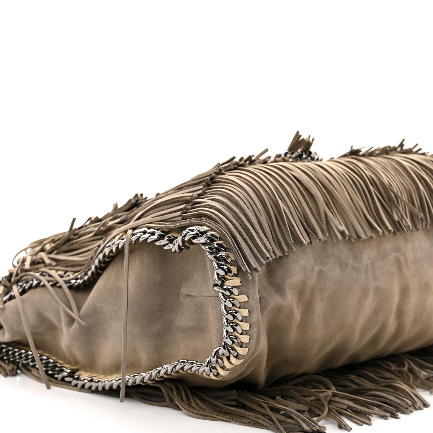 Stella McCartney Eco Suede Fringe Big Falabella Tote Taupe 11 of 14