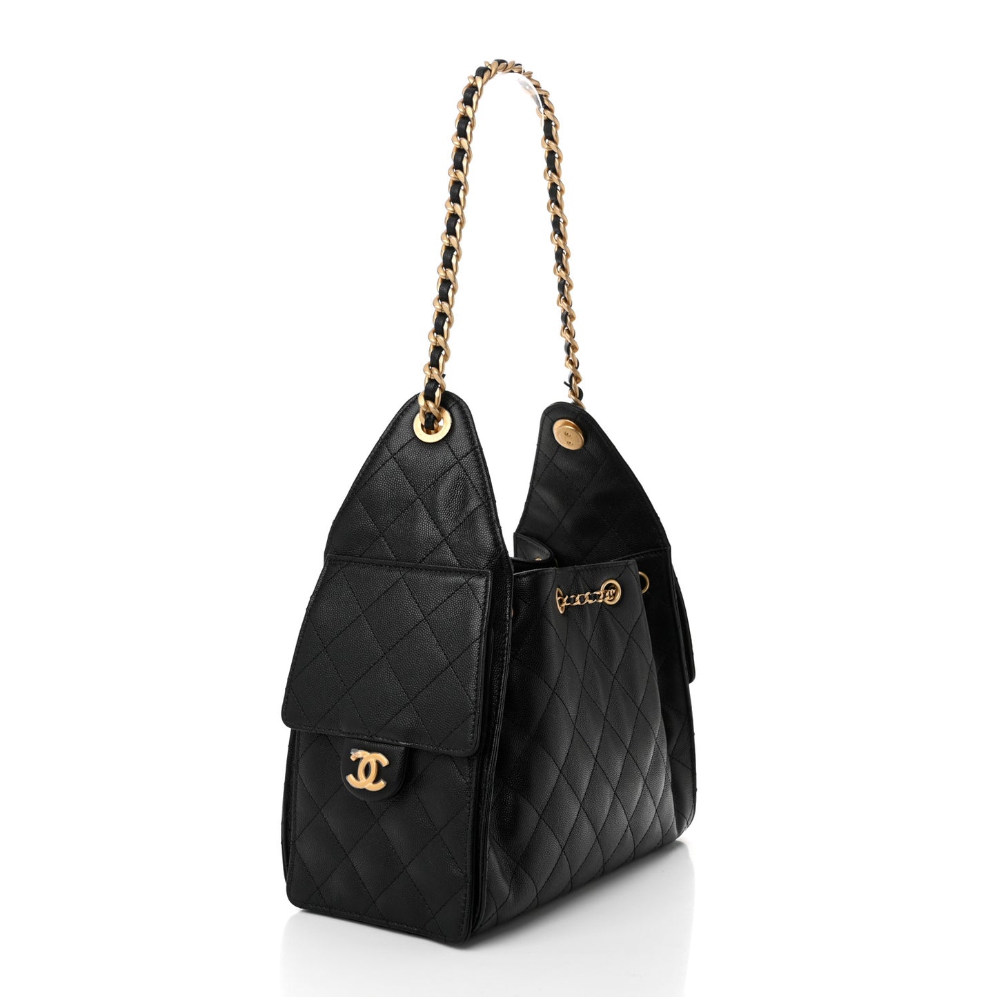 Caviar Quilted Small Chanel 25 Handbag Black