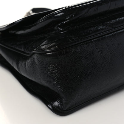Saint Laurent Crinkled Calfskin Matelasse Monogram Medium Niki Chain Satchel Black 8 of 9