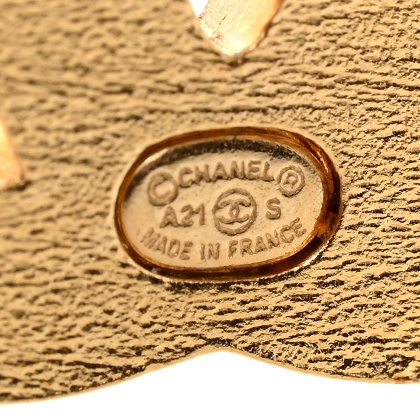 Enamel Crystal CC Earrings Green Gold