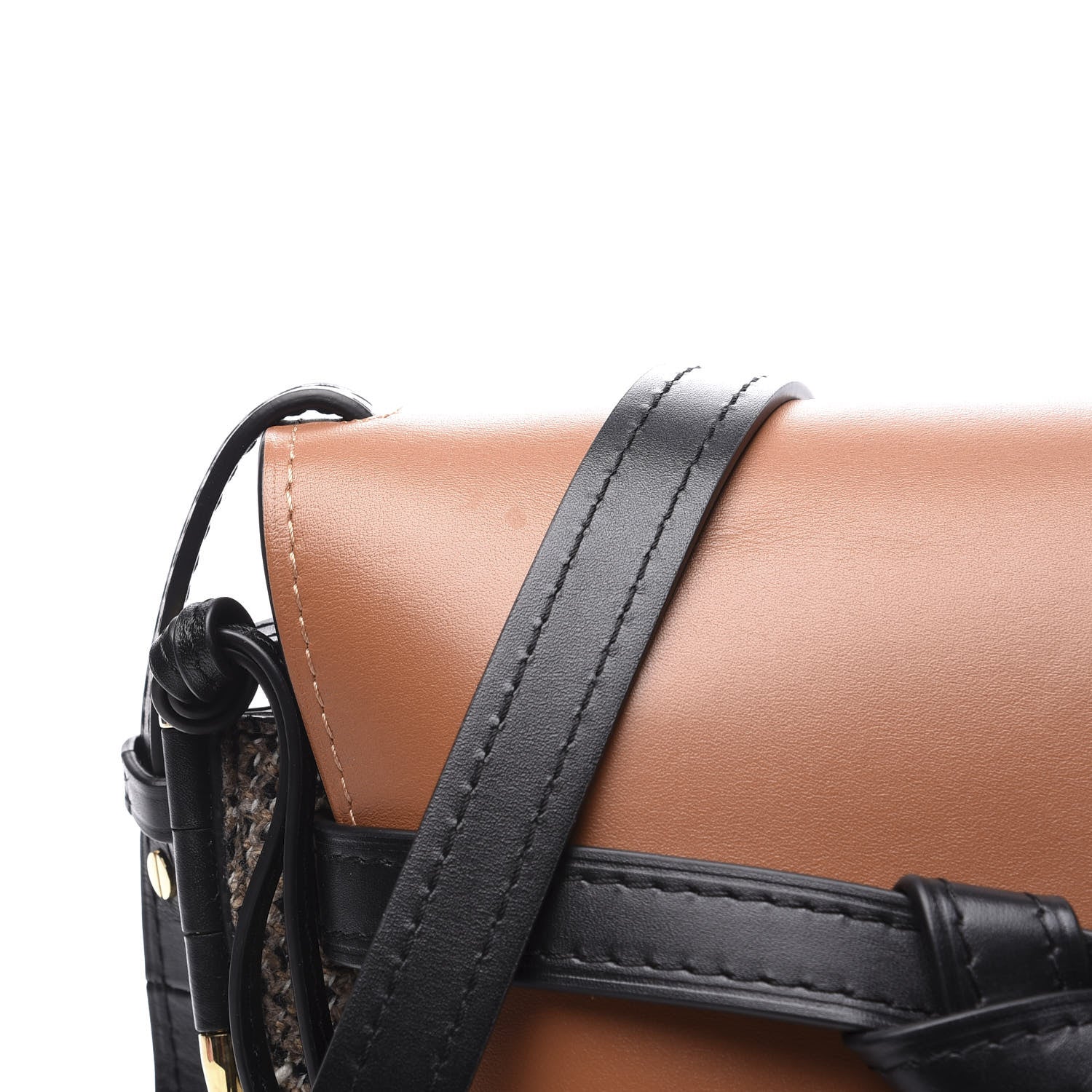 Loewe Calfskin Tweed Small Gate Crossbody Bag Tan 8 of 9