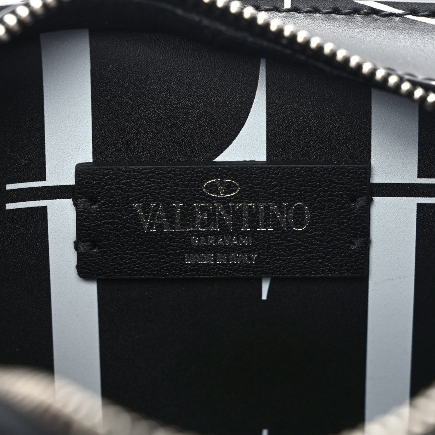 Calfskin Mens VLTN Belt Bag Black White