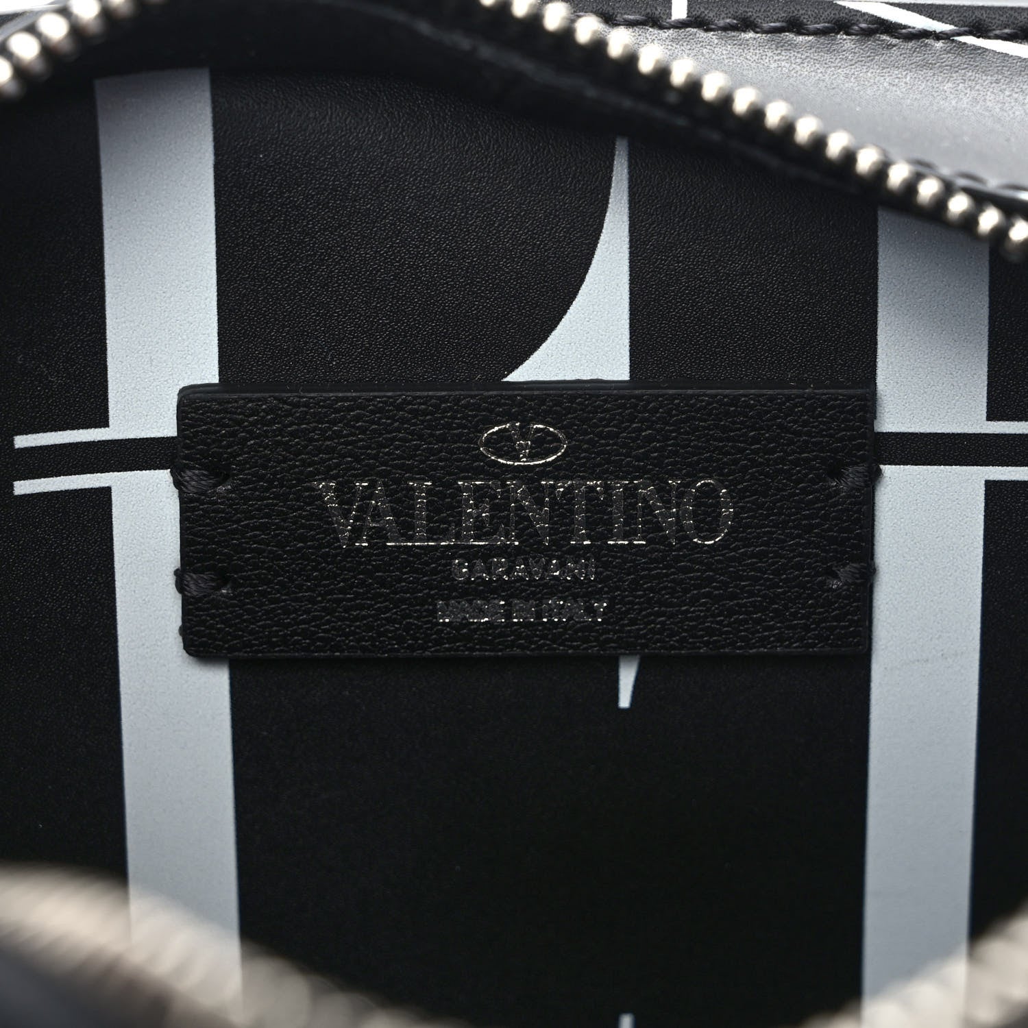 Valentino Garavani Calfskin Mens VLTN Belt Bag Black White 6 of 8