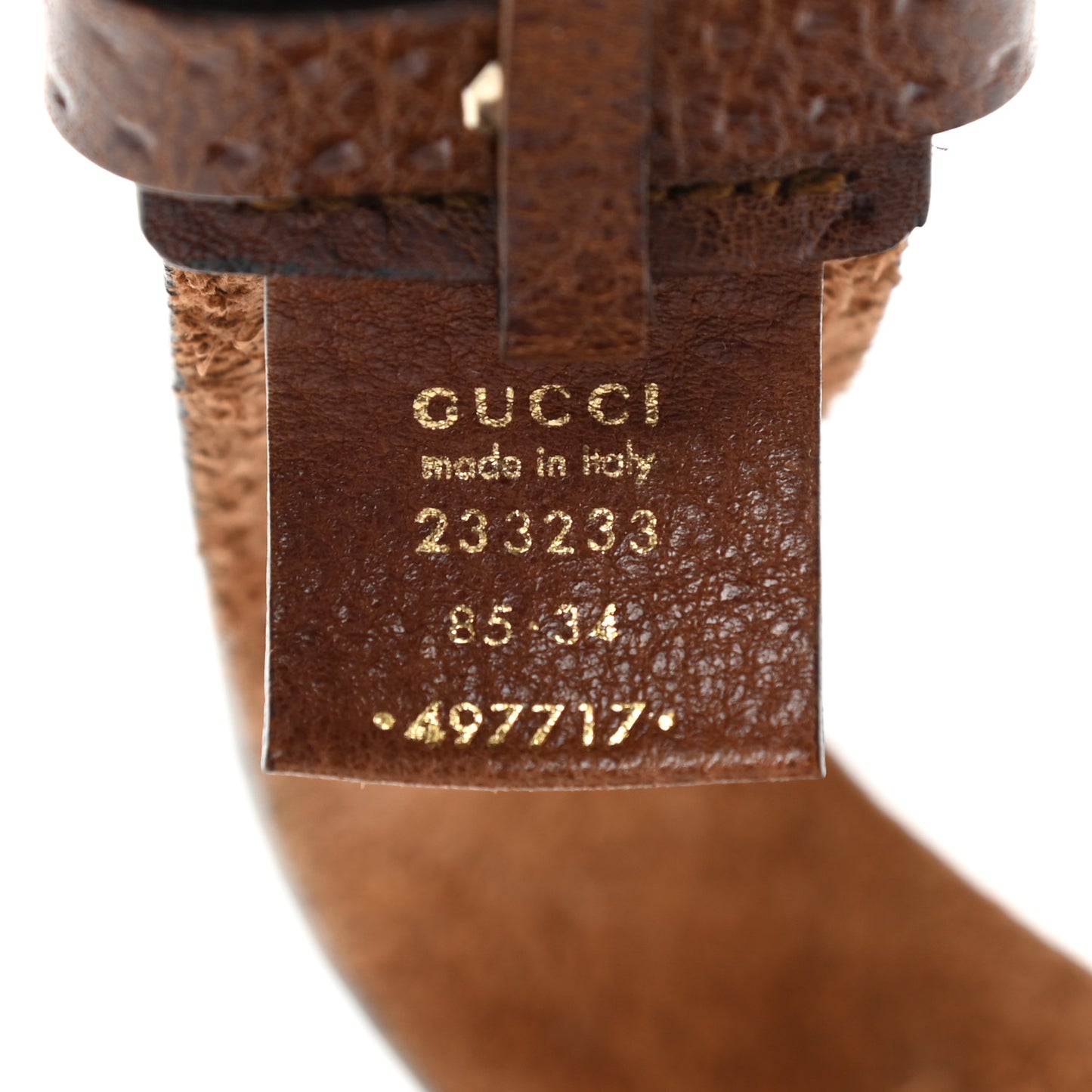 Calfskin G Belt 85 34 Brown