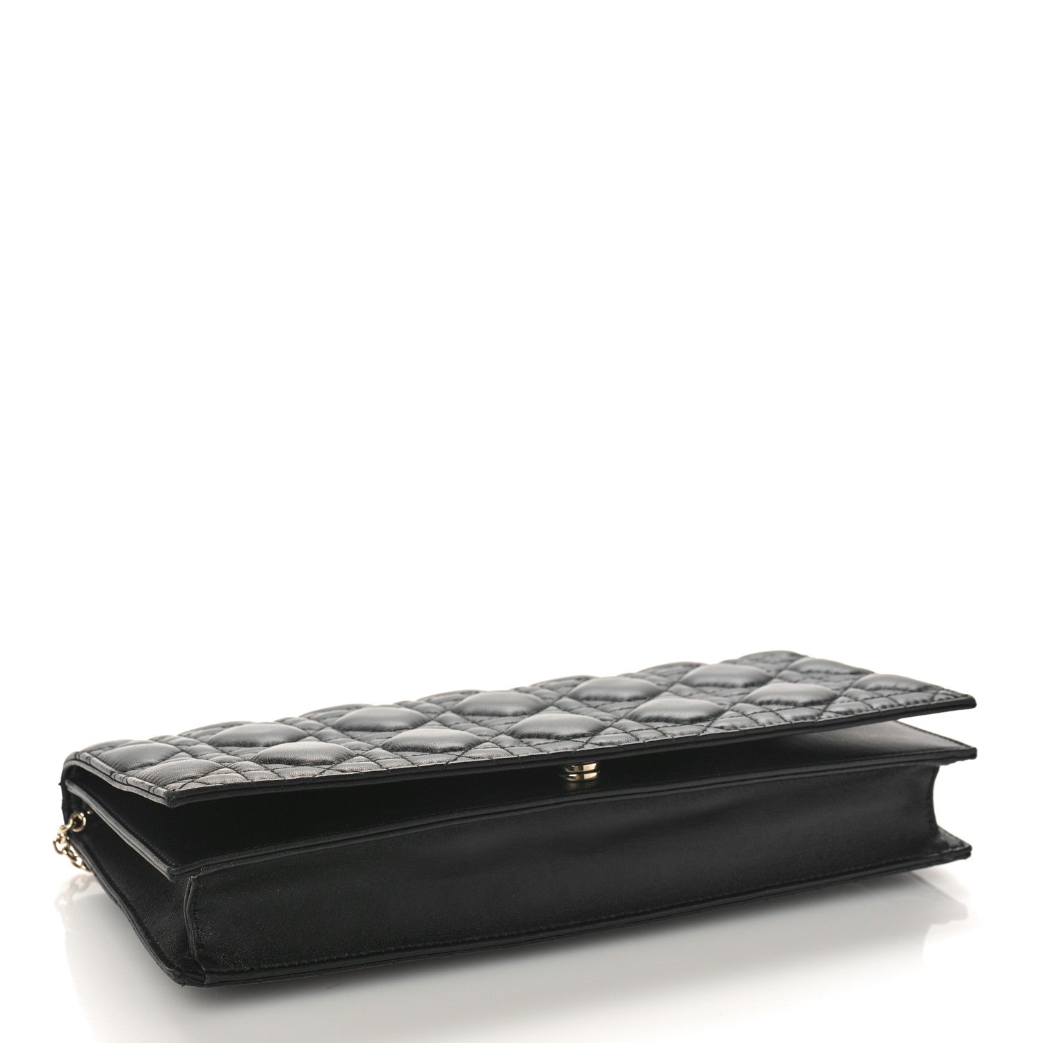 Christian Dior Lambskin Cannage Lady Dior Convertible Clutch Black 4 of 8