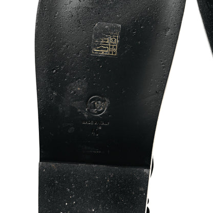 Chanel Grained Calfskin Velcro Dad Sandals 40 Black 9 of 12