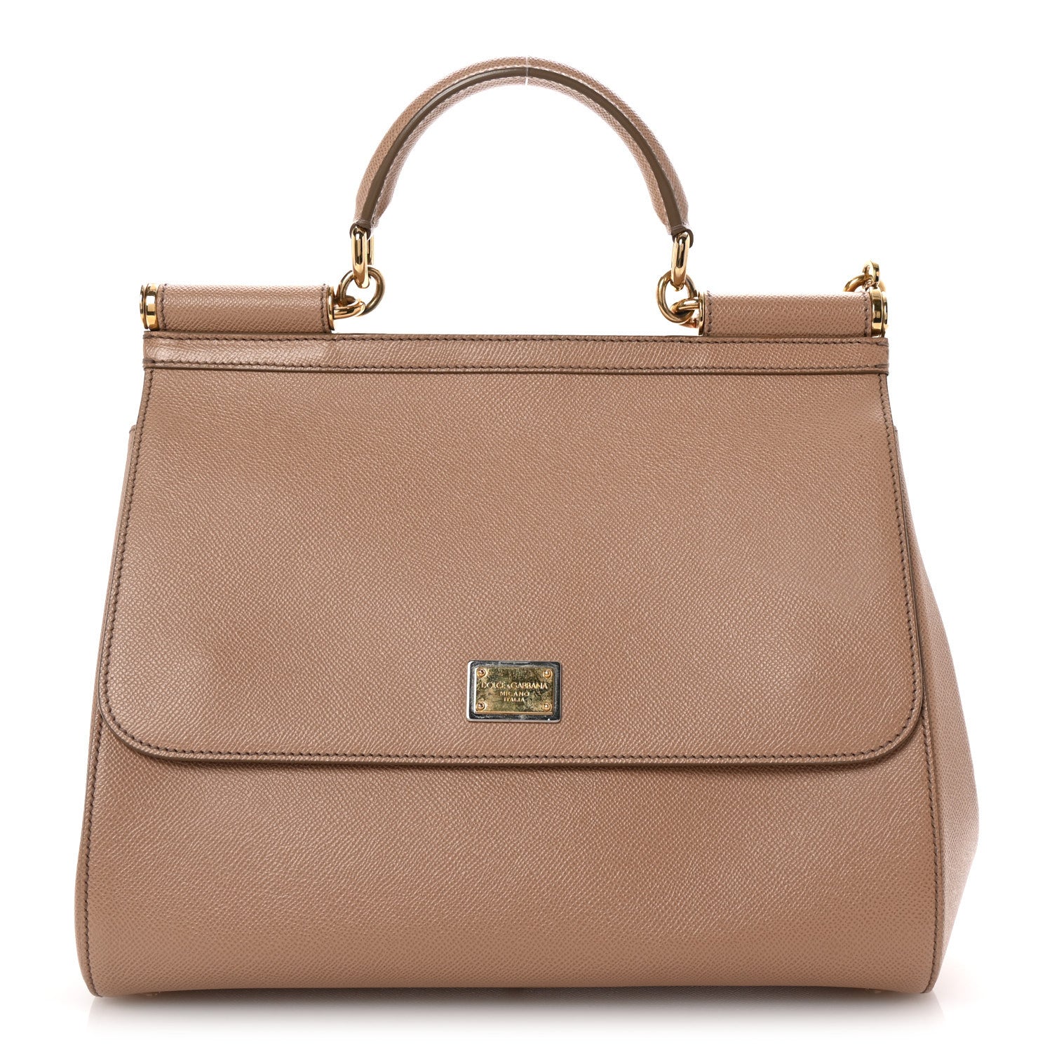 Dolce & Gabbana Dauphine Large Miss Sicily Satchel Dark Beige 1 of 9