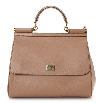 Dolce & Gabbana Dauphine Large Miss Sicily Satchel Dark Beige 1 of 9