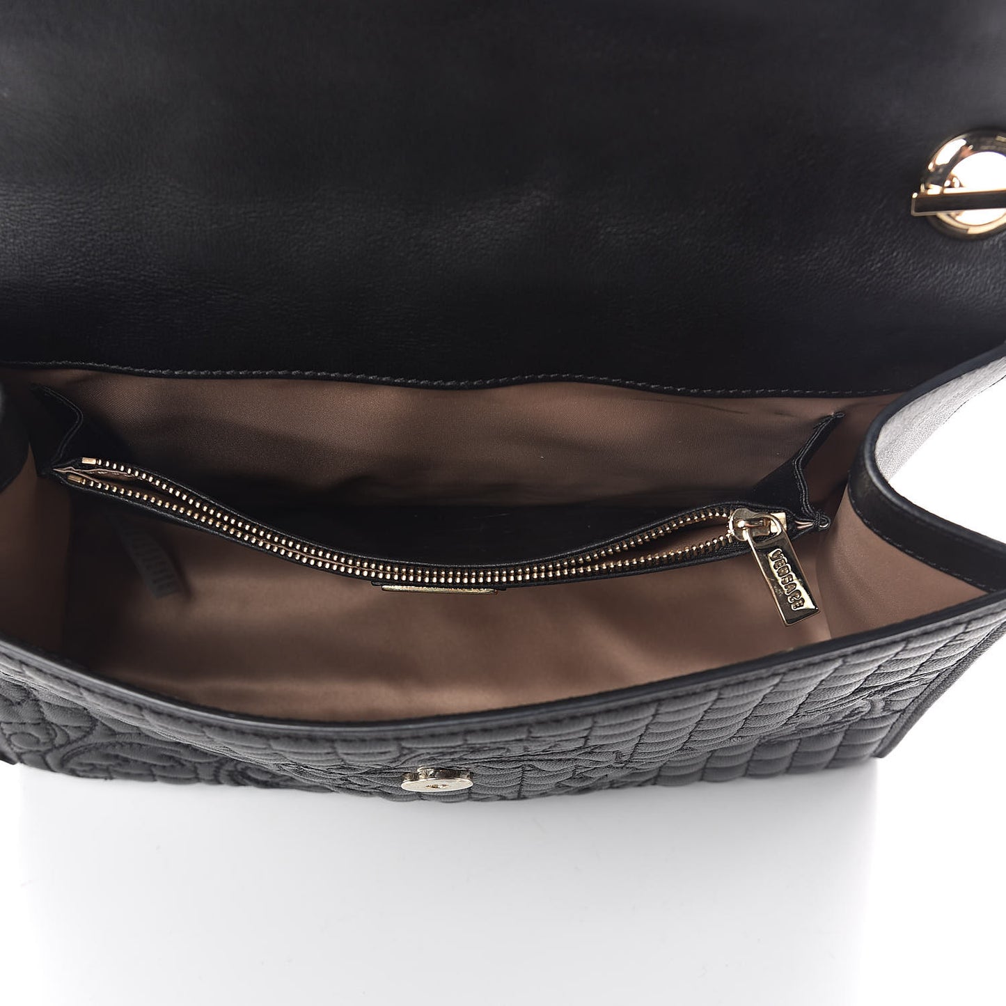Nappa Barocco Quilted Vanitas Medea Shoulder Bag Black