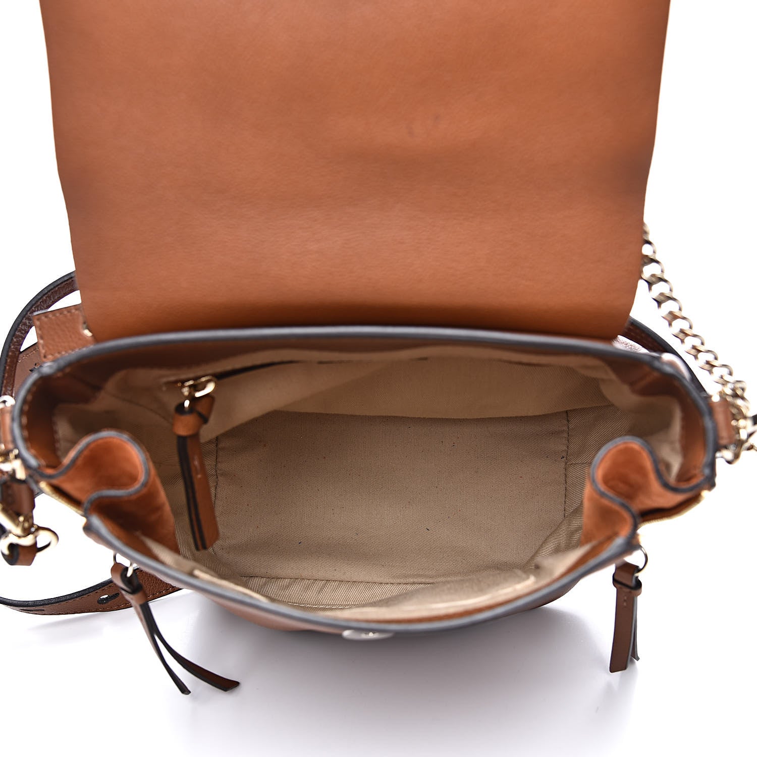 Chloe Suede Calfskin Medium Faye Backpack Tan 6 of 13