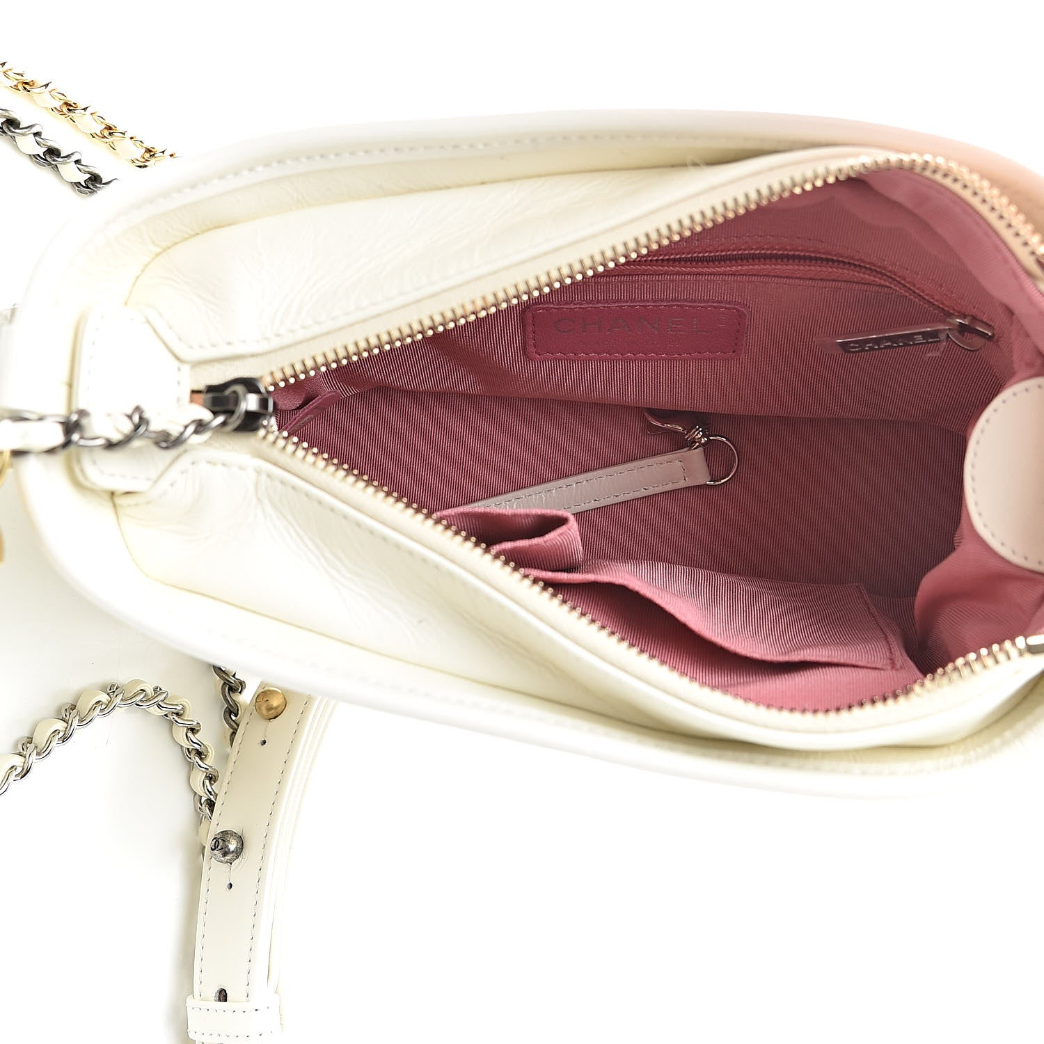 Chanel Aged Calfskin Quilted Small Gabrielle Hobo White 5 of 11