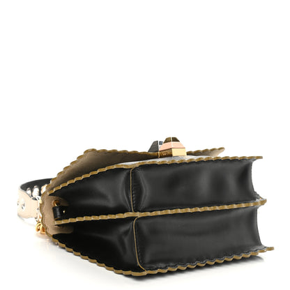 Fendi Vitello Liberty Scalloped Studded Small Kan I Shoulder Bag Black 3 of 10