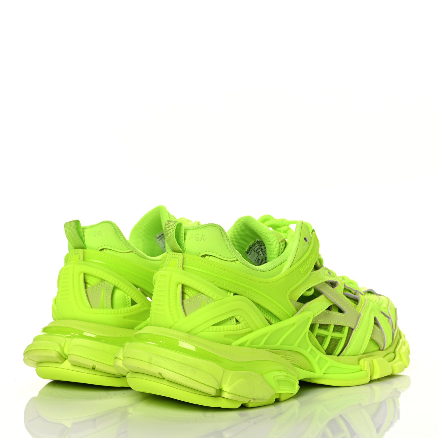 Balenciaga Rubber Mesh Monocolor Mens Track.2 Open Sneakers 41 Fluo Yellow 4 of 9