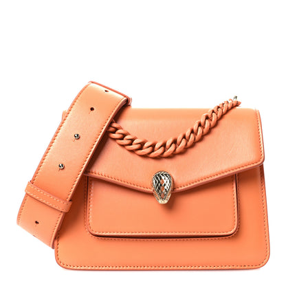 Bulgari Calfskin Serpenti Forever Maxi Chain Crossbody Bag Orange 1 of 11