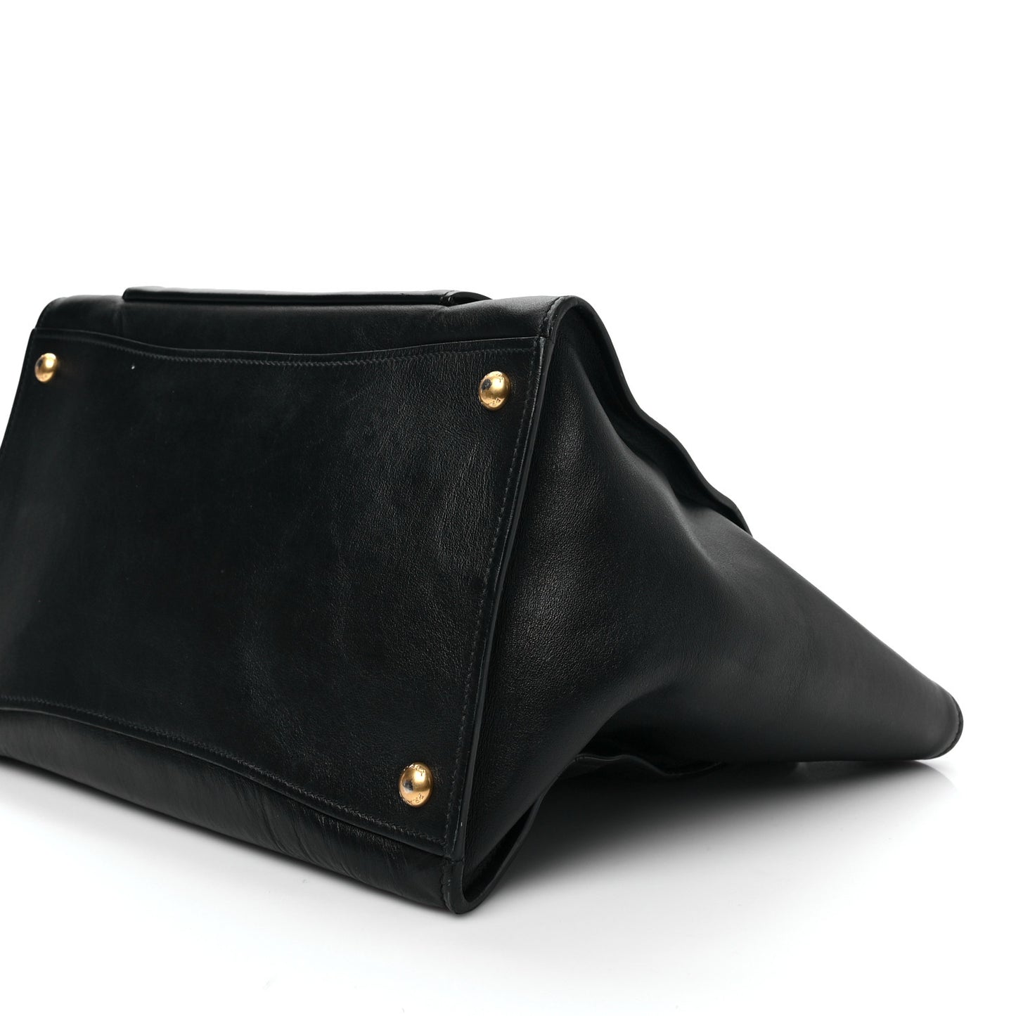 City Calf Front Pocket Tote Black
