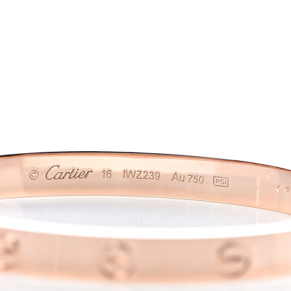 Cartier 18K Pink Gold LOVE Bracelet 16 5 of 7
