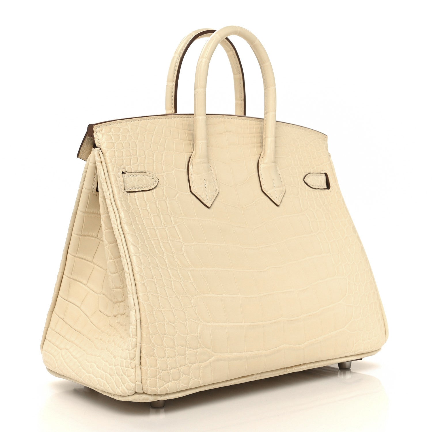 Hermes Matte Alligator Birkin 25 Vanille 2 of 13