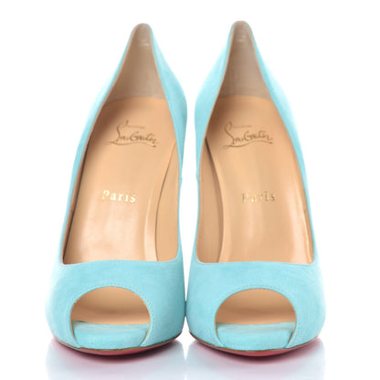 Christian Louboutin Suede Flo 120 Pumps 38 Aquamarine 2 of 8
