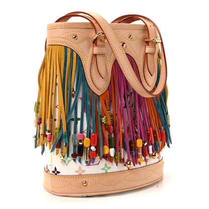 Louis Vuitton Monogram Multicolor Fringe Bucket White 4 of 10