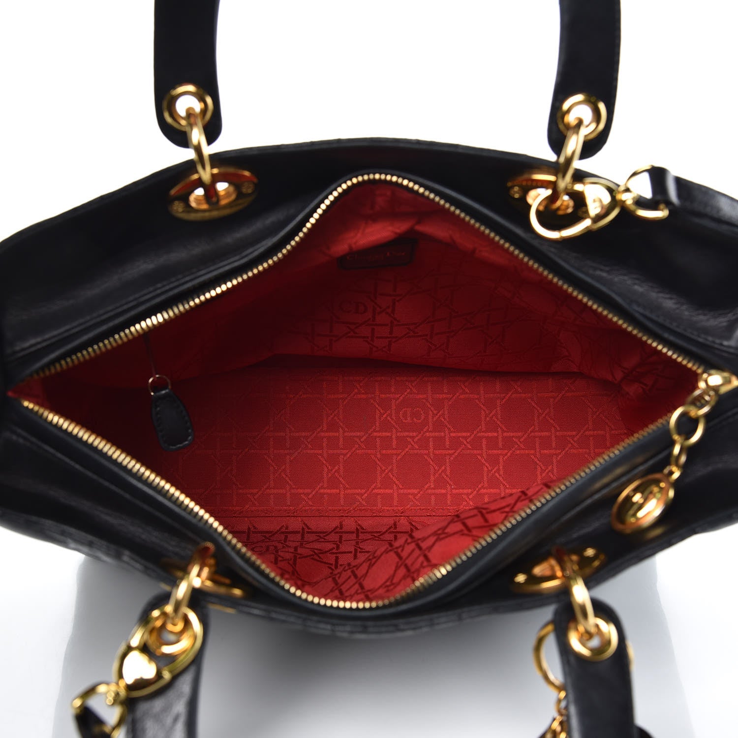 Christian Dior Lambskin Cannage Large Lady Dior Black 5 of 11