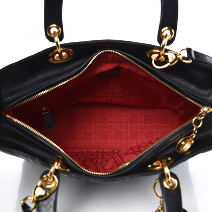 Christian Dior Lambskin Cannage Large Lady Dior Black 5 of 11