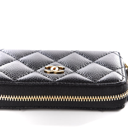 Chanel Caviar Quilted Zip Coin Purse Black 10 of 11