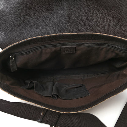 Gucci Monogram Large Flap Messenger Bag Beige Dark Brown 4 of 4