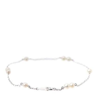 Mikimoto 18K White Gold Akoya Pearl 3.5-4mm Station Bracelet 3 of 4