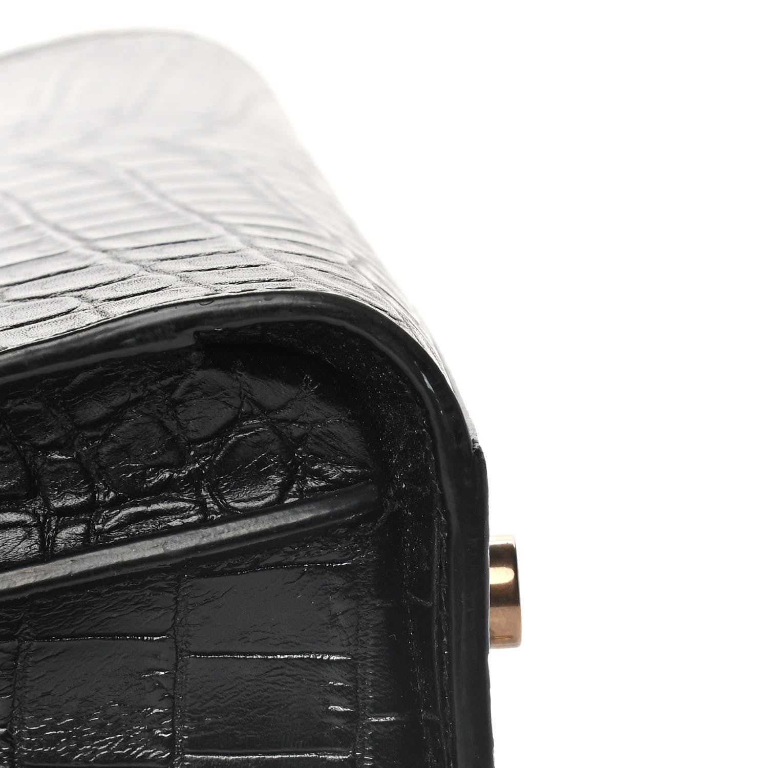 Saint Laurent Calfskin Crocodile Embossed Baby Sac De Jour Black 13 of 17