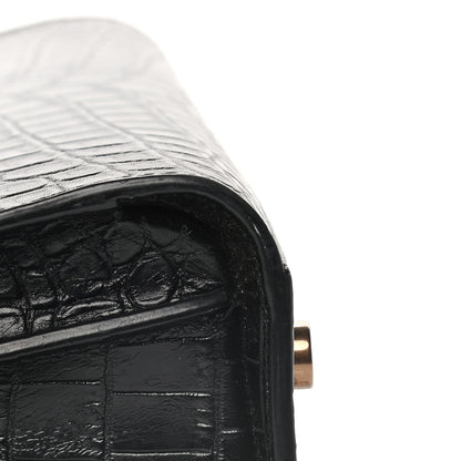 Saint Laurent Calfskin Crocodile Embossed Baby Sac De Jour Black 13 of 17
