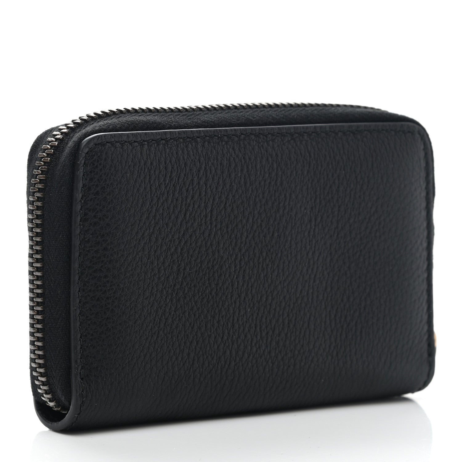 Gucci Calfskin Logo Zip Around Card Case Black 3 of 7