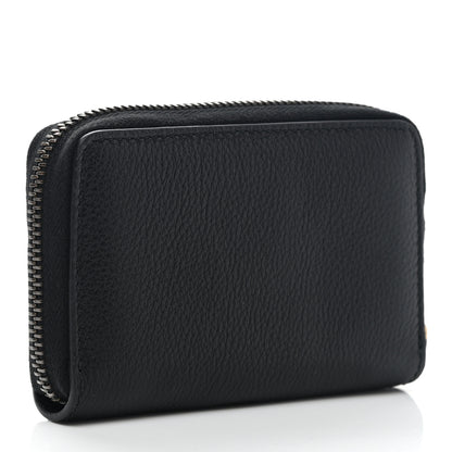 Gucci Calfskin Logo Zip Around Card Case Black 3 of 7