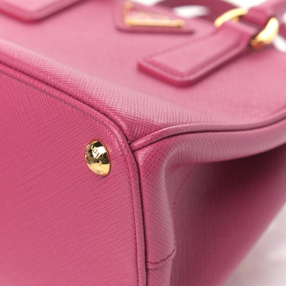 Prada Saffiano Lux Micro Galleria Double Zip Tote Fuxia 10 of 17