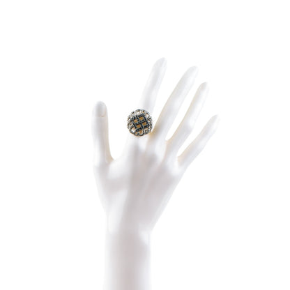 John Hardy Sterling Silver Black Sapphire Lava Round Woven Braided Ring 7 2 of 5
