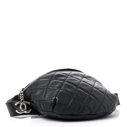 Chanel Grained Calfskin Quilted Waist Belt Bag Black 4 of 10