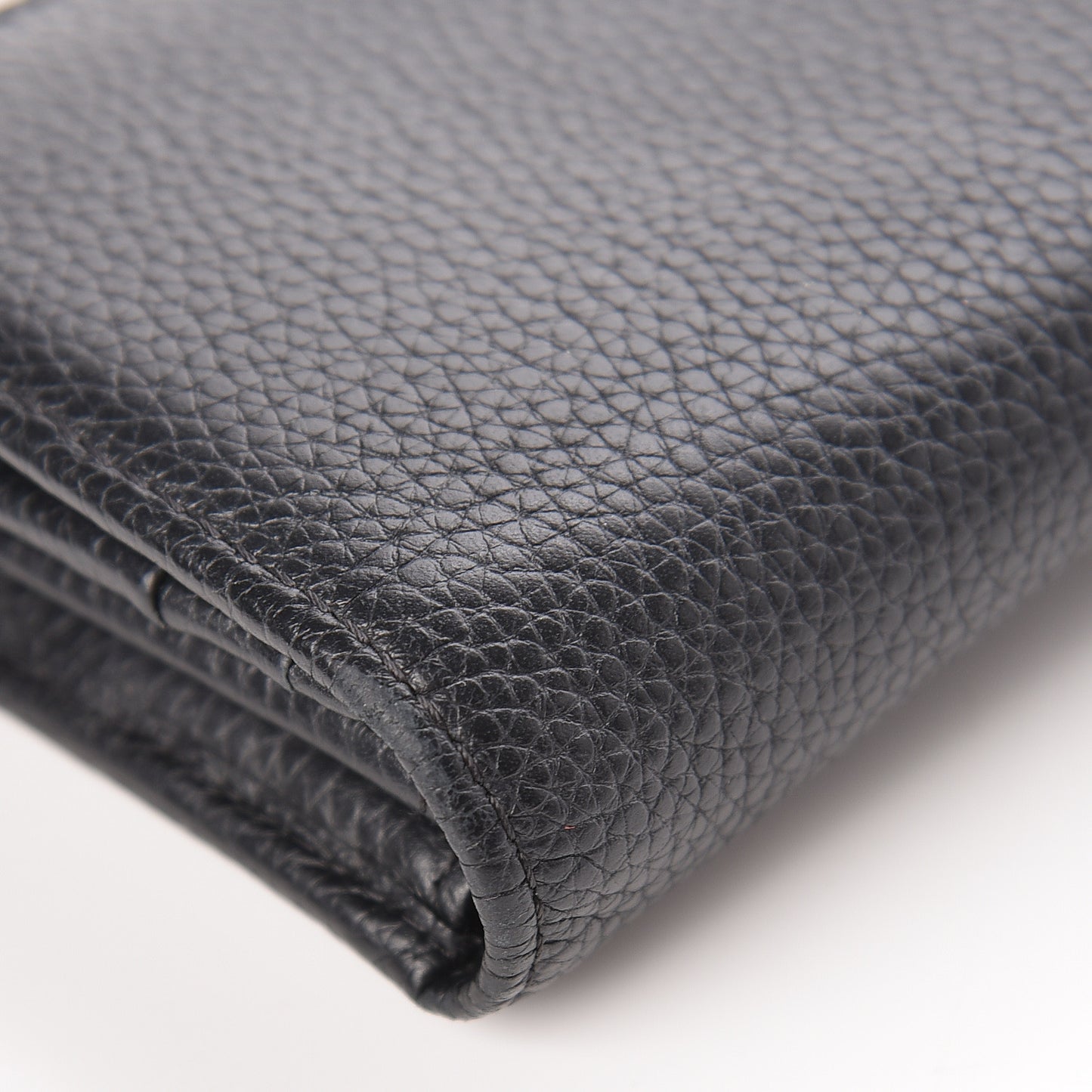 Classic Grain Small Tree Continental Wallet Black