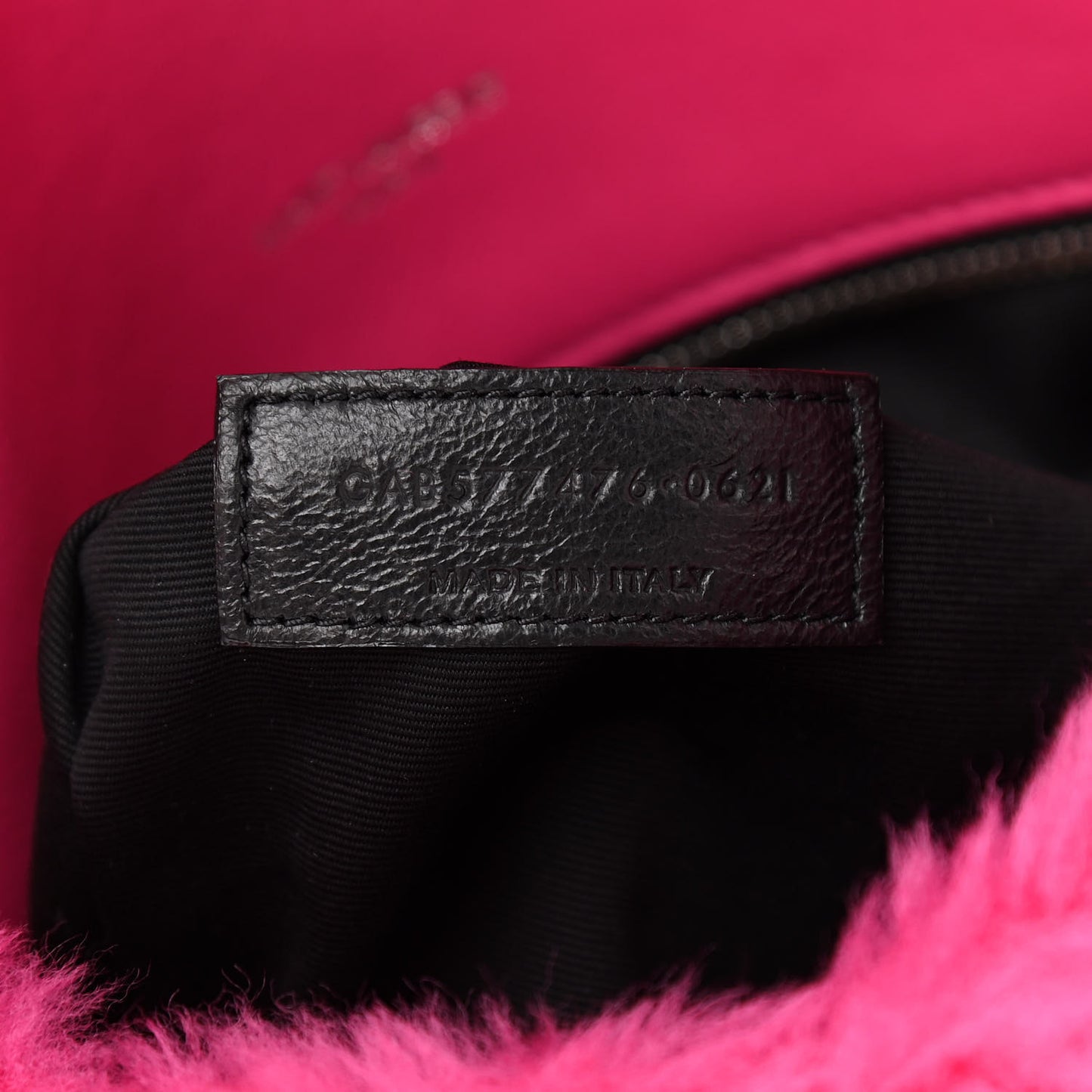 Merino Shearling Lambskin Quilted Small Loulou Puffer Monogram Chain Satchel Fuchsia