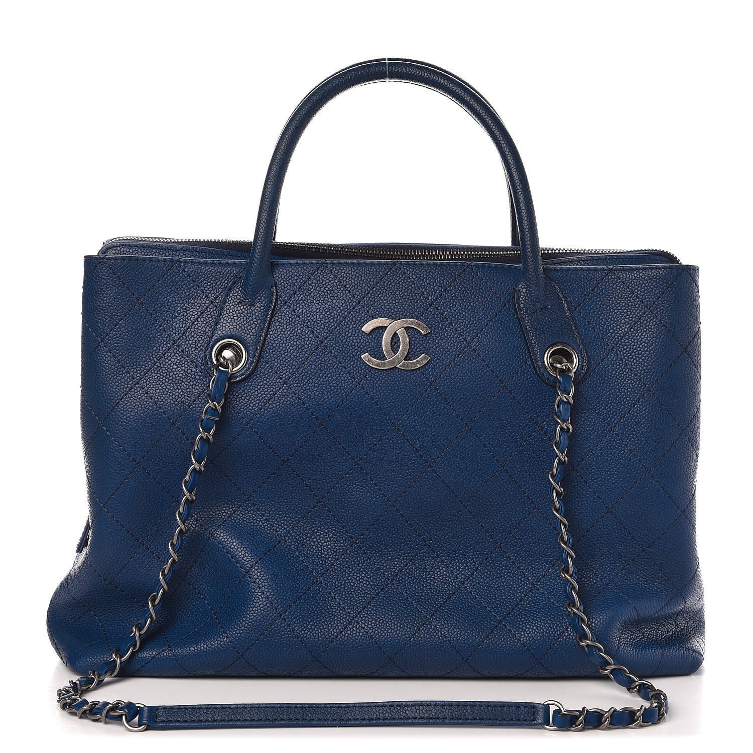 Chanel Grained Vegetal Calfskin Urban Shopping Tote Blue 1 of 7
