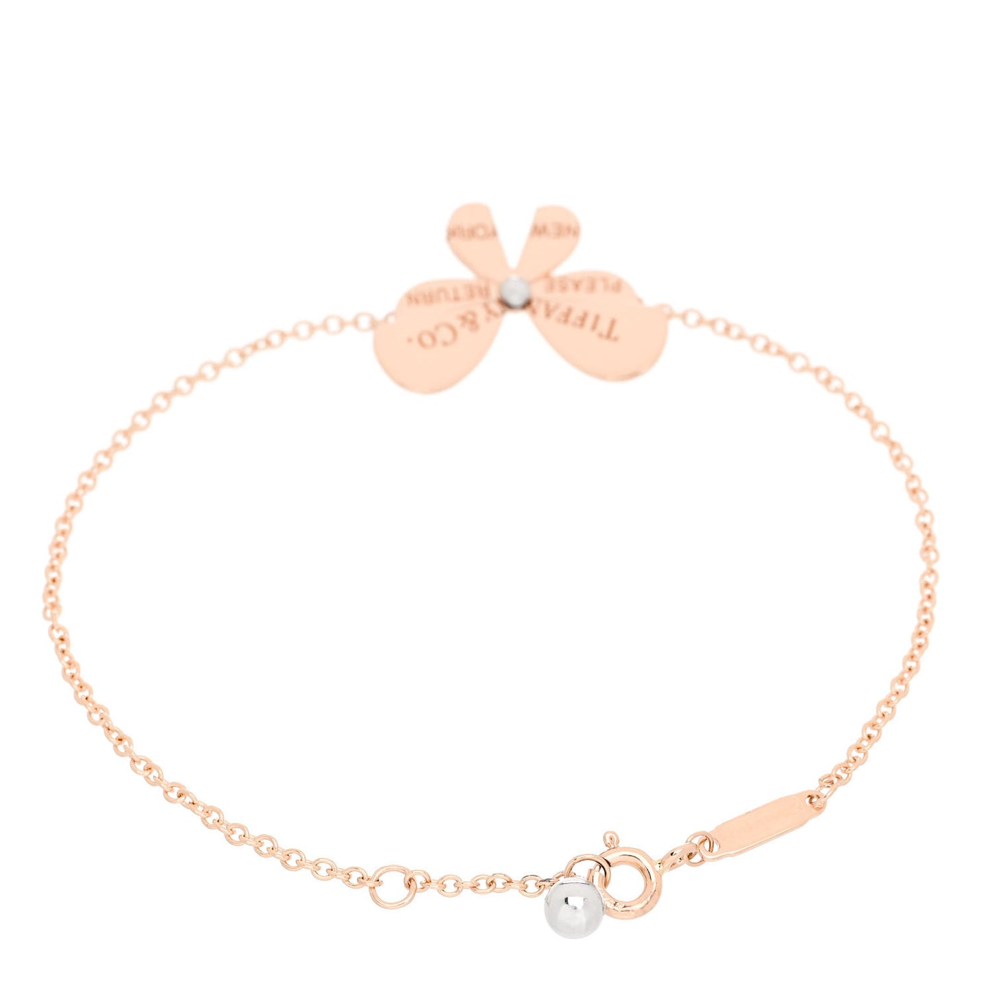 18K Rose Gold Sterling Silver Return to Tiffany Love Bugs Butterfly Bracelet