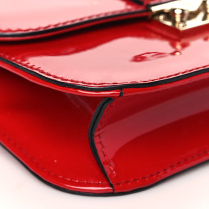 Valentino Garavani Patent Small Glam Lock Rockstud Flap Rosso Valentino 7 of 8
