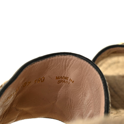 Gucci Monogram Matelasse GG Marmont Espadrille 20mm Slide Sandals 37 Beige Ebony Black 8 of 15