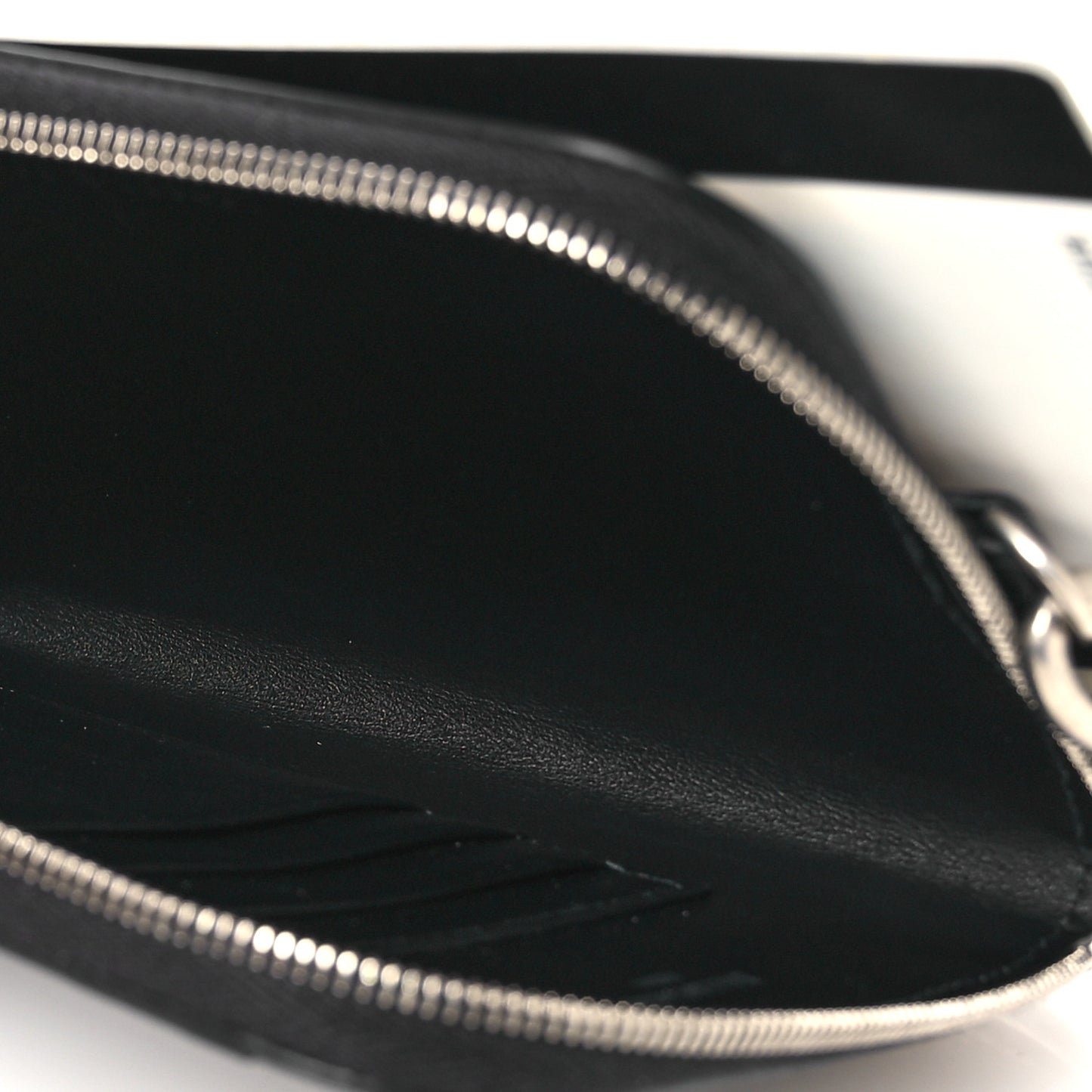 Textured Calfskin Passport Phone Holder Black
